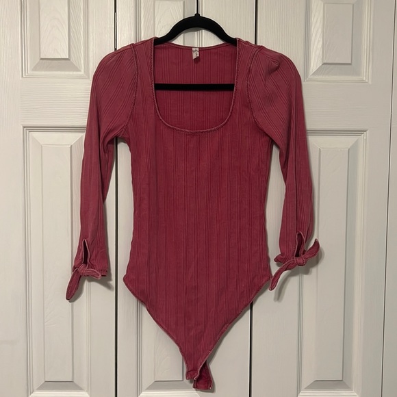 Free People hot pink Move On bodysuit - Picture 2 of 5